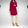 Tunique femme en lin bordeaux femme pour été , made turquie livraison maroc