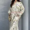 Robe en lys motif beige, made turquie, livraison Maroc