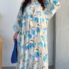 Robe en viscose motif bleu made turquie Livraison Maroc