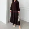 Robe en lys marron foncé , made turquie , livraison Maroc