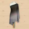Châle Lycra Koweït imprimé noir et gris pour femme