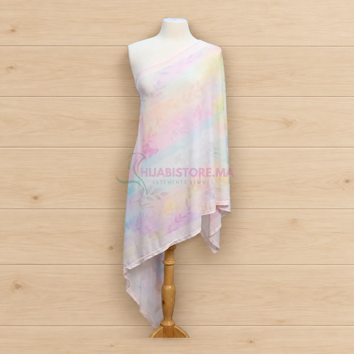 Châle Lycra Koweït imprimé pastel multicolore pour femme