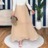 Jupe plissée chiffon beige