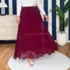 Jupe plissée chiffon bordeaux