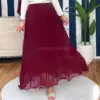 Jupe plissée chiffon bordeaux