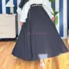 Jupe longue noire en voile de coton