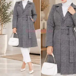 manteau en cachemire pour femme motif gris