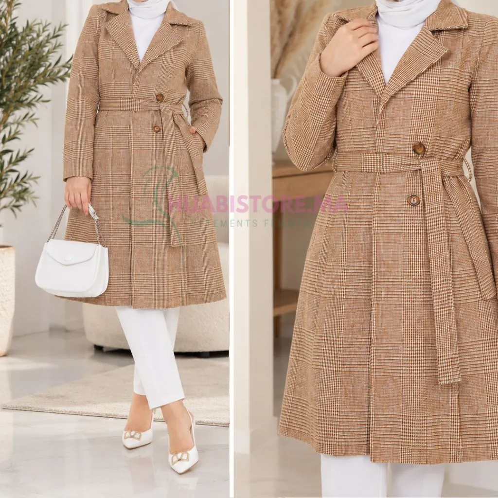manteau en cachemire pour femme motif chair